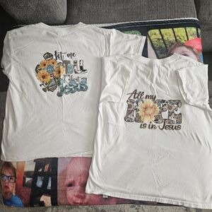 Gildan White Women's 'Hope' & Floral Faith Graphic Tees